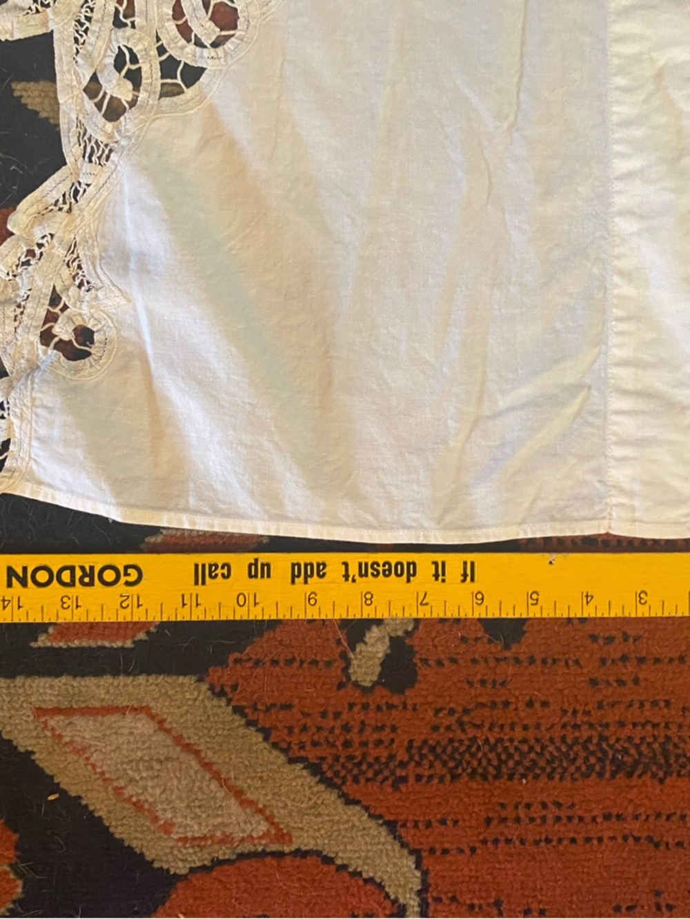 Vintage Ivory Battenburg curtain Valances - 2 Panels - Picture 2 of 2